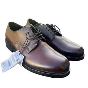 Zara Men's Brown Almond Toe Lace Up Dress Shoes Size US 10 UK 9 EUR 43 NEW NWT